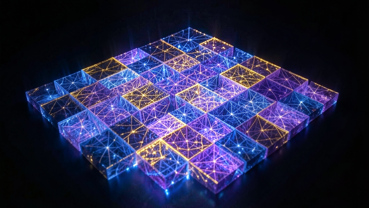 A glowing neural network forming the shape of a game board from within, light emerging from internal structure to reveal hidden patterns and representations, suggesting something being discovered inside