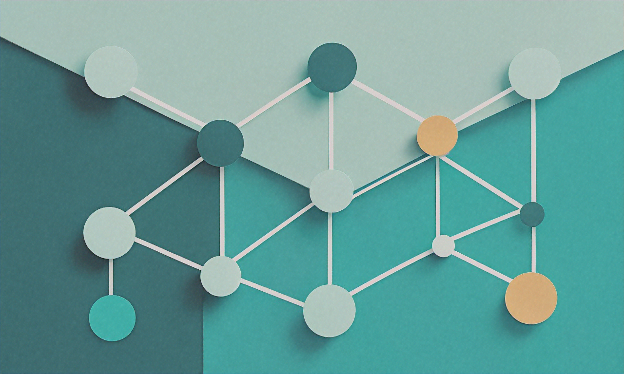 Minimalist illustration depicting cooperation and collaboration in technology, showing pathways from competition to collective action